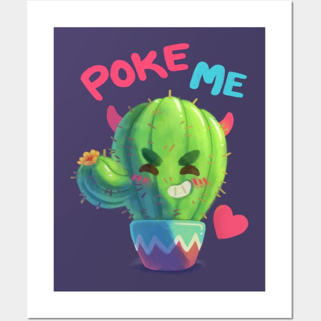 Poke Me Cactus Wall Art by ginaromoart